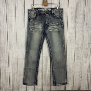 RGSTR Men's W36 x L30 Blue Distressed Straight Leg Streetwear Denim Jeans